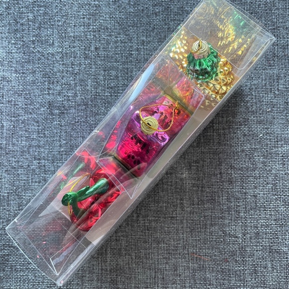 NWT Saks Fifth Avenue 3-Piece Fruit Ornament Set, Cherries Watermelon Pineapple - Picture 3 of 7